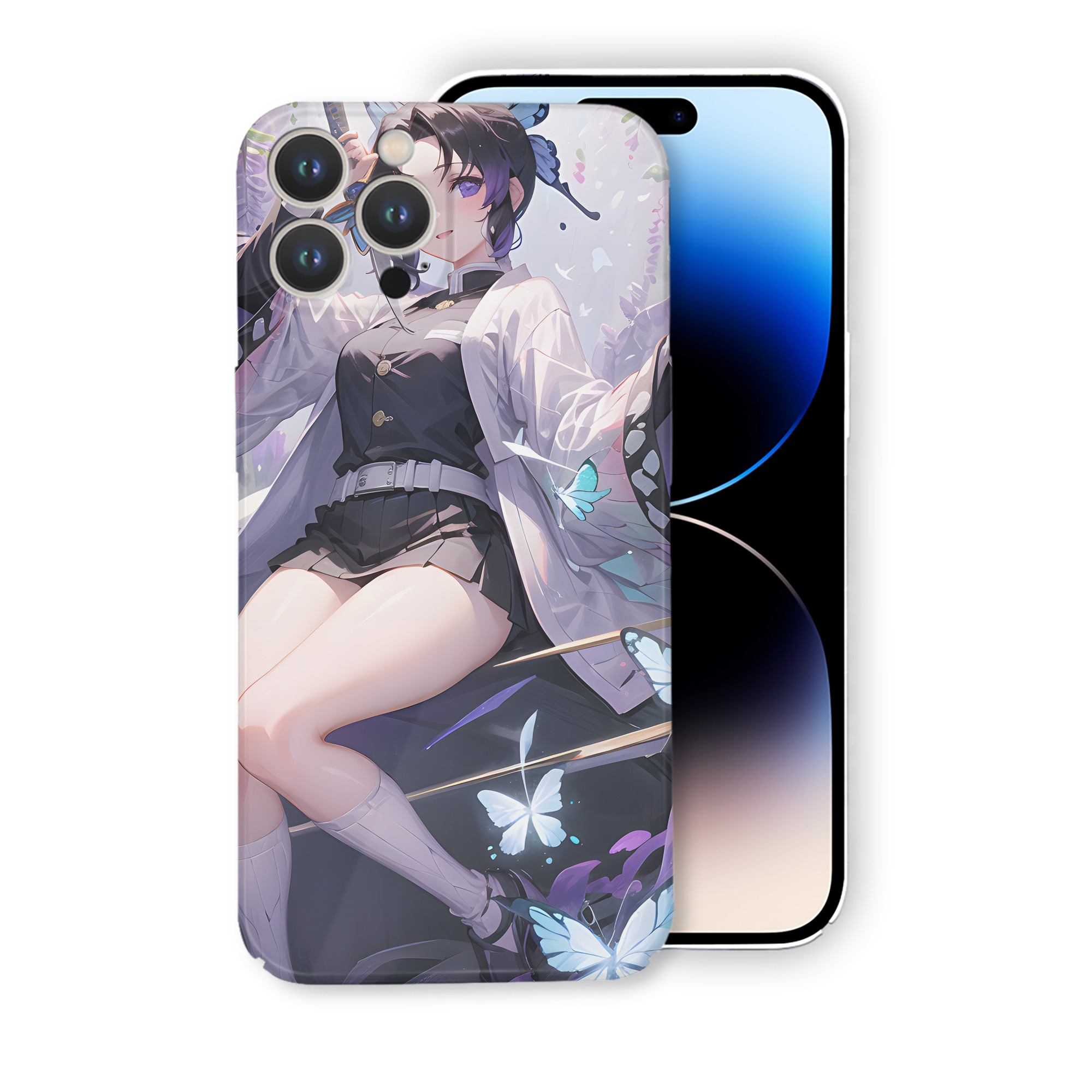 （画像用） 鬼滅の刃（きめつのやいば）蟲柱-胡蝶 しのぶ／こちょう しのぶ Kochou Shinobu 【iPhone 14シリーズ対応】ハードケース